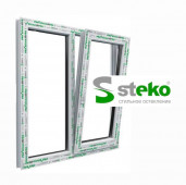 Окно STEKO м/п белое распашное 1,5 х 1,5 м 